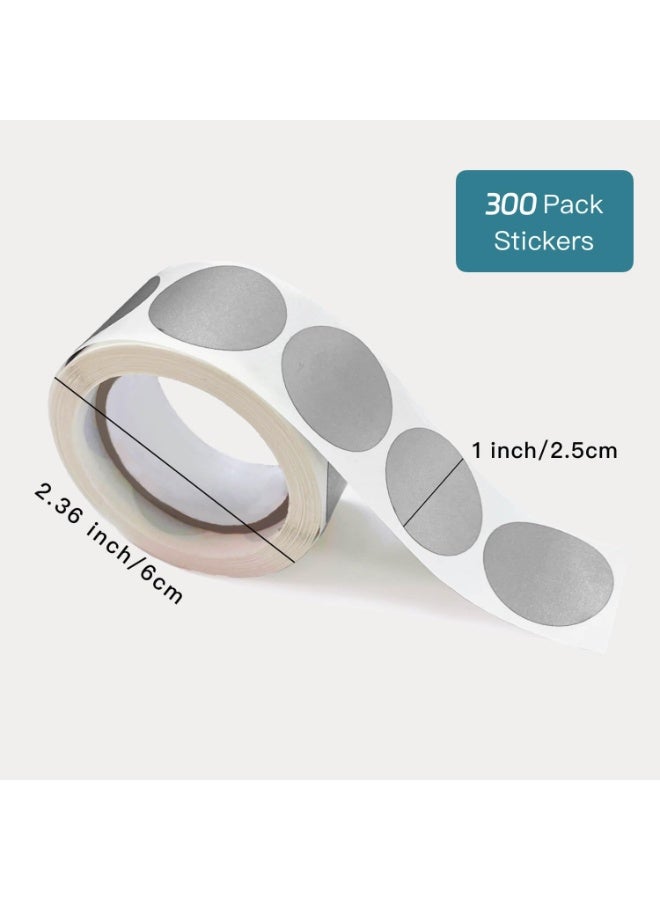 Peachjoy 300pcs Scratch Off Stickers, 2.5cm Round Circle Scratch Off Labels Self Adhesive for Lottery Tickets DIY, Raffle Card Creating (Silver) - Image 2